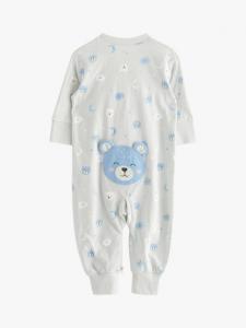 Детский комбинезон для сна с принтом медвежонка из органического хлопка Lindex, Dusty Blue