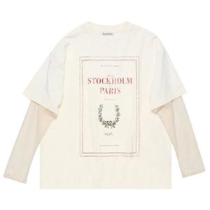 Футболка Acne Studios Layered Print T-Shirt, Off White