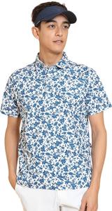 Мужская поло-рубашка Callaway C25134112 с коротким рукавом (цветочный принт, впитывающая влагу, быстросохнущая), для игры в гольф, синий