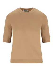 Кашемировый свитер с короткими рукавами ALPHA STUDIO, нейтральный