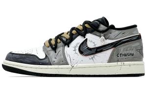 Jordan Air 1 устойчивые к истиранию низкие баскетбольные кроссовки Unisex Black White Brown