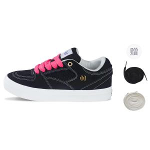 Увеличение роста Износостойкие низкие кроссовки для скейтборда Unisex Ollieskate, черные (с розовыми шнурками)