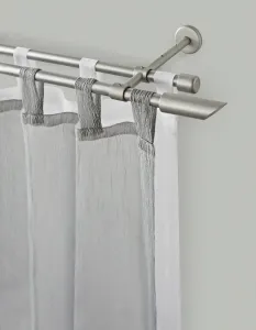 Карниз GARESA "ZYLI", 2 направляющие, желаемая длина, комплект для штор, выдвижной, скошенная кнопка, без колец 130 см, Ø16мм, цвет mattchromfarben