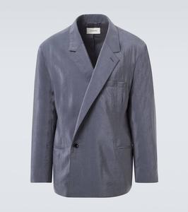 Асимметричный блейзер из смесового шелка Lemaire, Asphalt