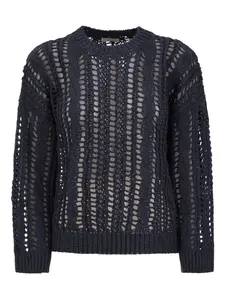 Свитер рыхлой вязки Brunello Cucinelli, синий