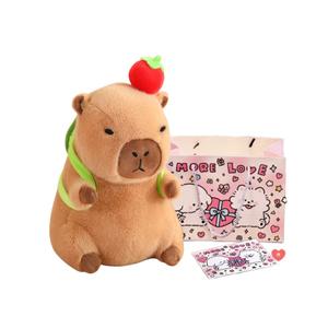 Милый плюшевый игрушка капибара в костюме, мультяшная мягкая игрушка, 30см/40см Ten Thousand Children's Music, светло-коричневый