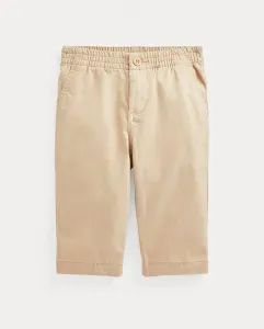 Хлопковые штаны для мальчика с вышитой лошадью Polo Ralph Lauren, бежевый