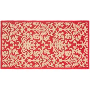 Декоративный коврик с листьями для внутреннего и наружного использования во дворе Safavieh, красный, 61x107 см