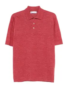Рубашка-поло на пуговицах Brunello Cucinelli, красный