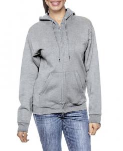 Женский свитер свободного кроя с молнией и толстовкой на флисовой подкладке Galaxy By Harvic, цвет Heather Gray