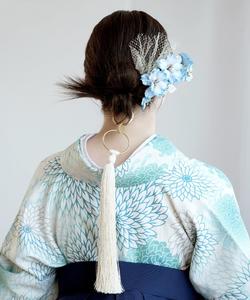 Набор из 9 украшений для волос в виде цветущей сакуры и кольцевой кисточки, с золотой отделкой Utatane