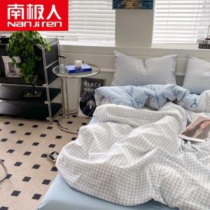 Antarctic Комплект постельного белья 1.2м, 3 предмета, пододеяльник 150x200 см, светло-голубой, мелкая клетка