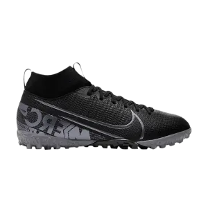 Бутсы Nike Mercurial Superfly 7 Academy TF GS 'Black Grey', черный