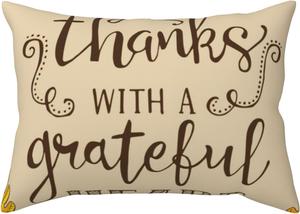 Pevtufa Декоративная подушка с принтом "Благодарное сердце" на День благодарения Thanksgiving With a Grateful Heart
