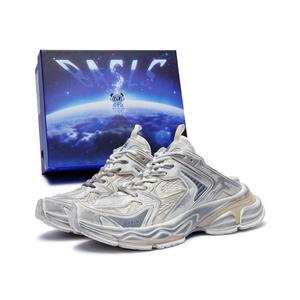 BASLS Потертые дышащие устойчивые к истиранию низкие массивные кроссовки унисекс грязный серебристо-серый, цвет Dirty Silver Gray