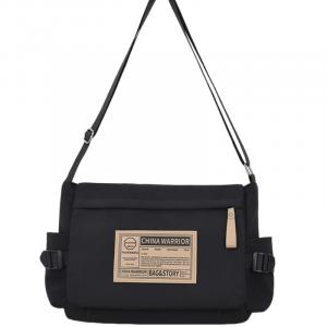 Воинская нейлоновая тканевая сумка через плечо унисекс белый/черный