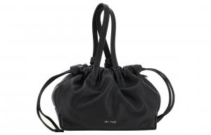 By Far Женская черная сумка через плечо из телячьей кожи