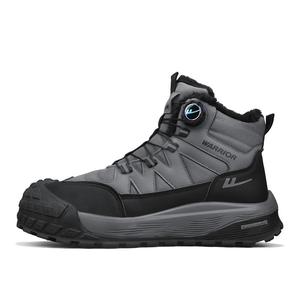 WARRIOR Текстильные высокие горные ботинки мужские, устойчивые к истиранию, с покрытием из синтетической кожи, серо-черные