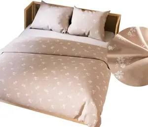 Постельное белье хлопок сатин постельное 160х200 Velora Beige, цветочный MARKIZETA HOME