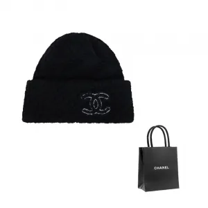 Кашемировые женские бини Black CHANEL, черный