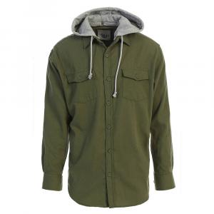 Gioberti Мужская съемная толстовка с капюшоном в клетку, фланелевая рубашка на пуговицах, цвет Heather Olive