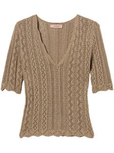 Топ ажурной вязки TWINSET, нейтральный