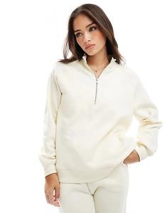 Толстовка Pieces с застежкой-молнией на половину длины, нейтрального бежевого цвета