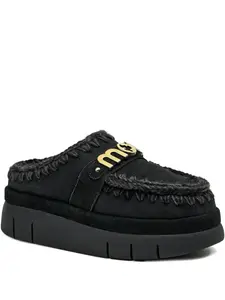 Мюли Bounce с табличкой-логотипом Mou, черный