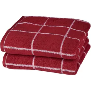 Полотенца Cashmere Überkaro, 100% хлопок, в клетку, в модных клетчатых цветах Ross, Vino-weiß