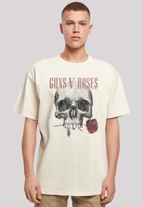 Футболка с принтом GUNS 'N' ROSES FLOWER SKULL ROCK MUSIK F4NT4STIC, песочный