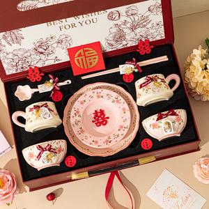 Ceramics Подарочный набор для молодоженов, 12 предметов: парные чашки, тарелки, миски и блюдца