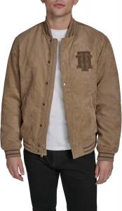 Мужская куртка-бомбер Tommy Hilfiger из искусственной замши с логотипом Varsity, Tan