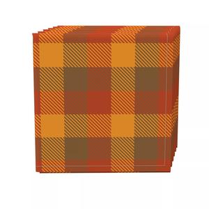 Набор салфеток из 4 шт., 100 % хлопок, 20x20 дюймов, винтажная осенняя клетчатая клетка