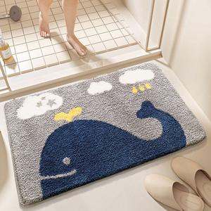 Dajiang Ковер 40х60 см для ванной комнаты, впитывающий, нескользящий, с мультяшным принтом