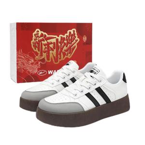 Легкие дышащие низкие кроссовки для скейтбординга, увеличивающие рост, унисекс WARRIOR, White Black