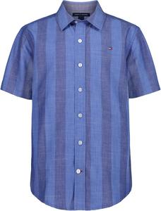Рубашка Tommy Hilfiger Blue Skies с короткими рукавами для мальчиков (для детей старшего возраста), Awning Stripe Beaucoup Blue