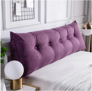 Треугольная подушка для изголовья кровати для отдыха и чтения, треугольная клиновидная подушка для поясницы, подушка для поддержки спины, большая подушка для чтения и отдыха в постели со съемным чехлом (цвет: светло-бежевый) COZMAX, Light Purple