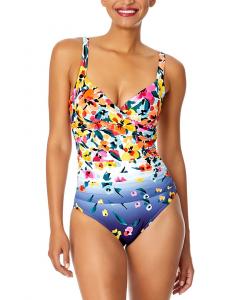 Слитный купальник Anne Cole с драпировкой спереди на косточках Anne Cole, Multi