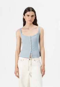 Топ BARE POWDERED BUTTON THROUGH BOY TANK Abercrombie & Fitch, темно-синий