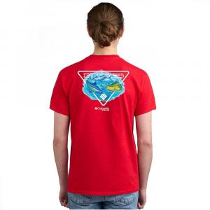 Мужская футболка Columbia PFG Performance Fishing Gear с короткими рукавами и графическим рисунком, цвет Spark Red