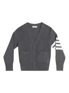 Кардиган с полосками Thom Browne Kids, серый
