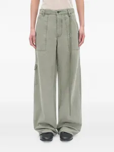 Хлопковые брюки-карго Ann Demeulemeester, зеленый