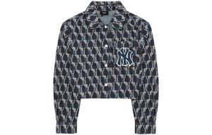 Укороченное пальто Cube Monogram для женщин, цвет темно-синий Mlb