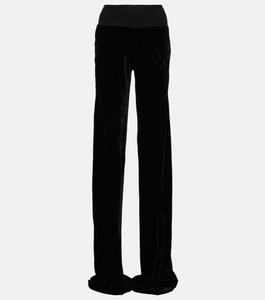 Широкие бархатные брюки RICK OWENS, черный