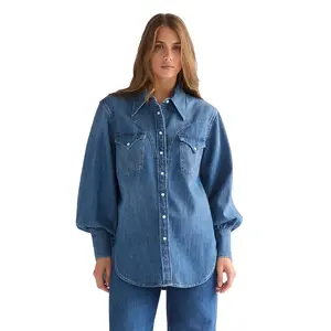 Рубашка с длинными рукавами в стиле вестерн от Wrangler, синий