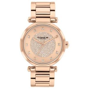 COACH Женские наручные часы Cary, кварцевый механизм, ремешок из нержавеющей стали, диаметр циферблата 39 мм, розовое золото