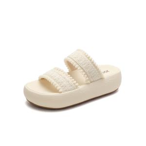 Устойчивые к истиранию амортизирующие тапочки-слайды женские цвета экрю JOSINY, Ecru