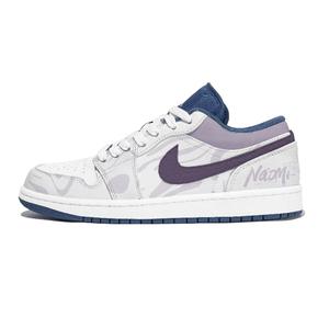 Jordan Air 1 устойчивые к истиранию низкие баскетбольные кроссовки мужские gray purple