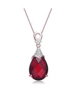 Колье-Капля из стерлингового серебра 18 карат с покрытием из розового золота и цветными кубическими цирконами Genevive, red