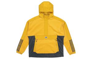 Куртка Adidas Corduroy Ank Half Zipper Colorblock Sports hooded Logo, желто-коричневый